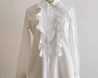Comme des Garçons ruffled white cotton shirt