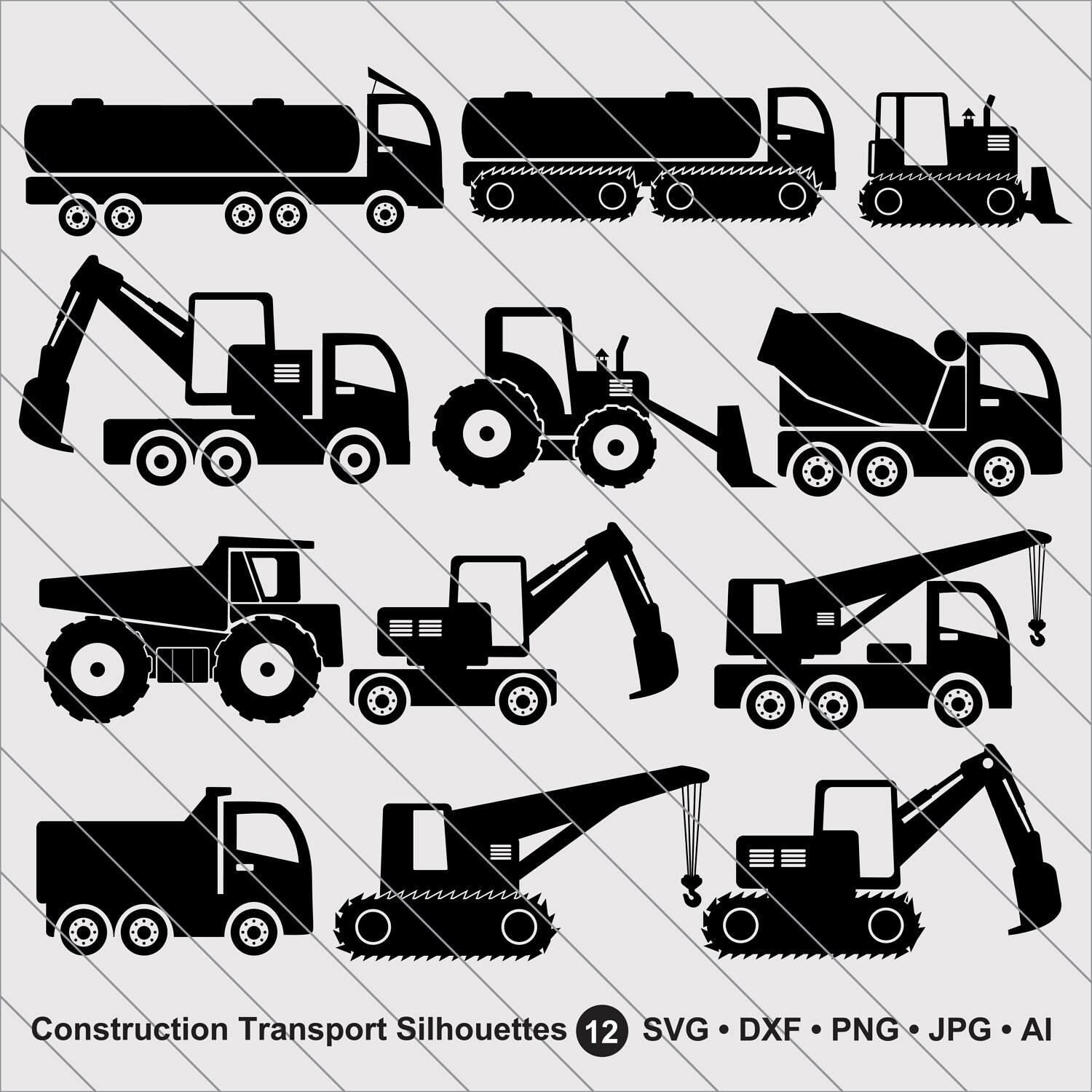 Download Construction Silhouettes SVG,Truck clipart, bundle svg ...