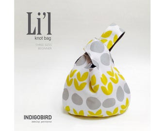 PATTERN, Knitting Project Bag pattern, Knot Bag, Bag Pattern PDF, Japanese knot bag, Grab bag, Reversible bag, Mother's Day Gift, DIY gift