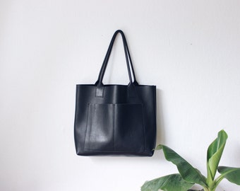 black leather weekender, leather bag, big leather tote bag