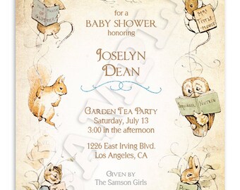 Beatrix Potter Baby Shower Invitation