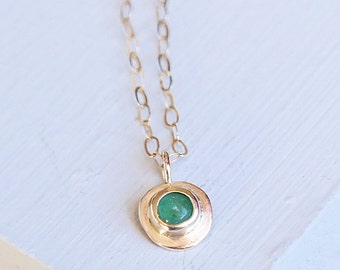 Gold Necklace, Emerald Necklace, Emerald Jewelry, Birthstone Necklace, Gold Emerald Necklace, 9ct Gold Pendant, Gemstone Necklace, Emerald