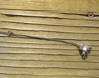 Vintage Costume Jewelry Necklace with Faux Pearl