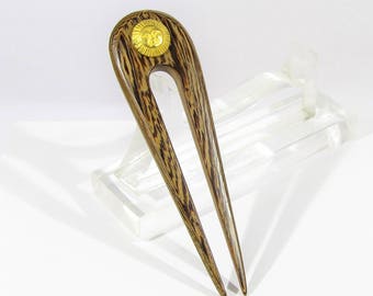 Hair fork, Wooden hair fork, Wooden hairpin, Hair Sticks, Hair accessories, Zebrano Wood