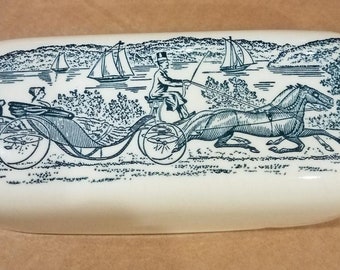 Currier & Ives Butter Dish Very Rare