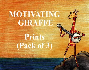 Motivating Giraffe Prints - Pack of 3