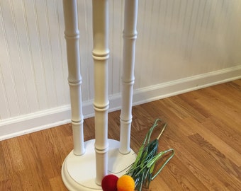 FAUX BAMBOO TABLE Tall Faux Bamboo Plant Stand, Faux Bamboo NIghtstand, Faux Bamboo Table, Hollywood Regency Chinoiserie, at Ageless Alchemy