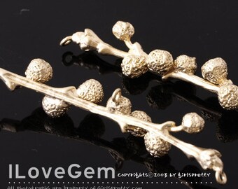 NP-1174 Matt Gold plated over Brass, Branch pendant, 1pc
