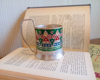 Vintage glass holder, Russian glass holder, Retro kitchen decor ,Russian Podstakannik, Retro cup holder, Metal glass holder