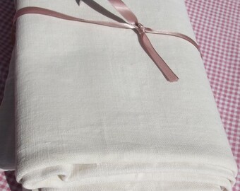 Bolt Antique French Fabric pure hand loomed chanvre Organic hemp linen weave loom width