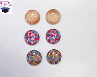 6 glass cabochons 18 mm as pictured lot number 73