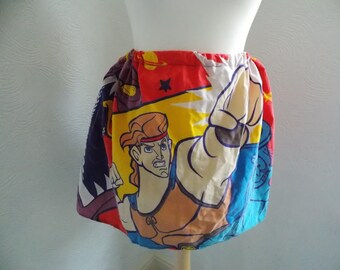 cute disney hercules handmade skirt rare vintage upcycled fabric one size