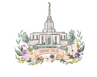 Image result for idaho falls temple watercolor