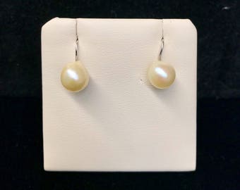 Vintage Yellow Freshwater Pearl Earrings VE-60