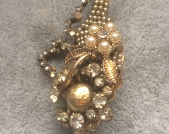 Brooch signed Miriam Haskell ca. 1940 Gr. 16 cm 7xcm3