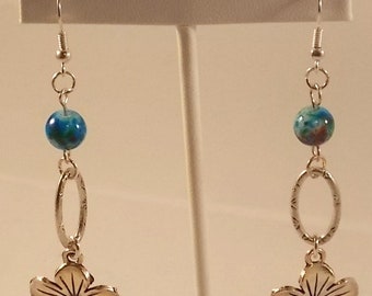 Aqua Flower Earrings