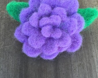 Periwinkle Wool Felted Rose Pin