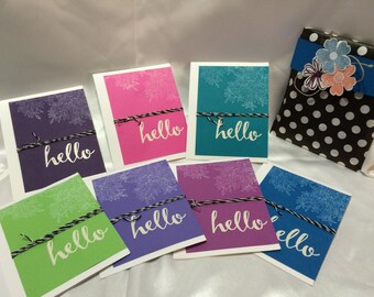Card Set, Notecard Set, Handmade Card Set, Stampin Up Cards, Stamped Card Set, Heat Embossed Card Set, Set of 4 Cards, Handmade Notecards