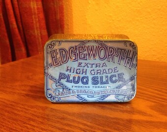Vintage "Edgeworth" Extra High Grade Plug Slice Smoking Tobacco Tin