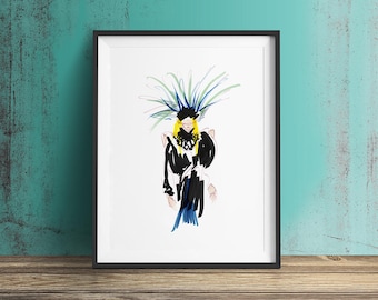 INDIANA Art Print, Limited Edition, Fashion Illustration, Wall Art, Decor, Drawing, inspired by Txell Miras.
