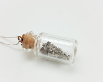 Star Necklace | Meteorite Jewelry | tiny vial necklace | tiny bottle pendant | vial necklace | bottle necklace | glass vial pendant