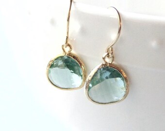 Gift Prasiolite earrings Green amethyst earrings Green earrings Green dangle earrings Bridesmaid earrings Green drop earrings Gift for Her