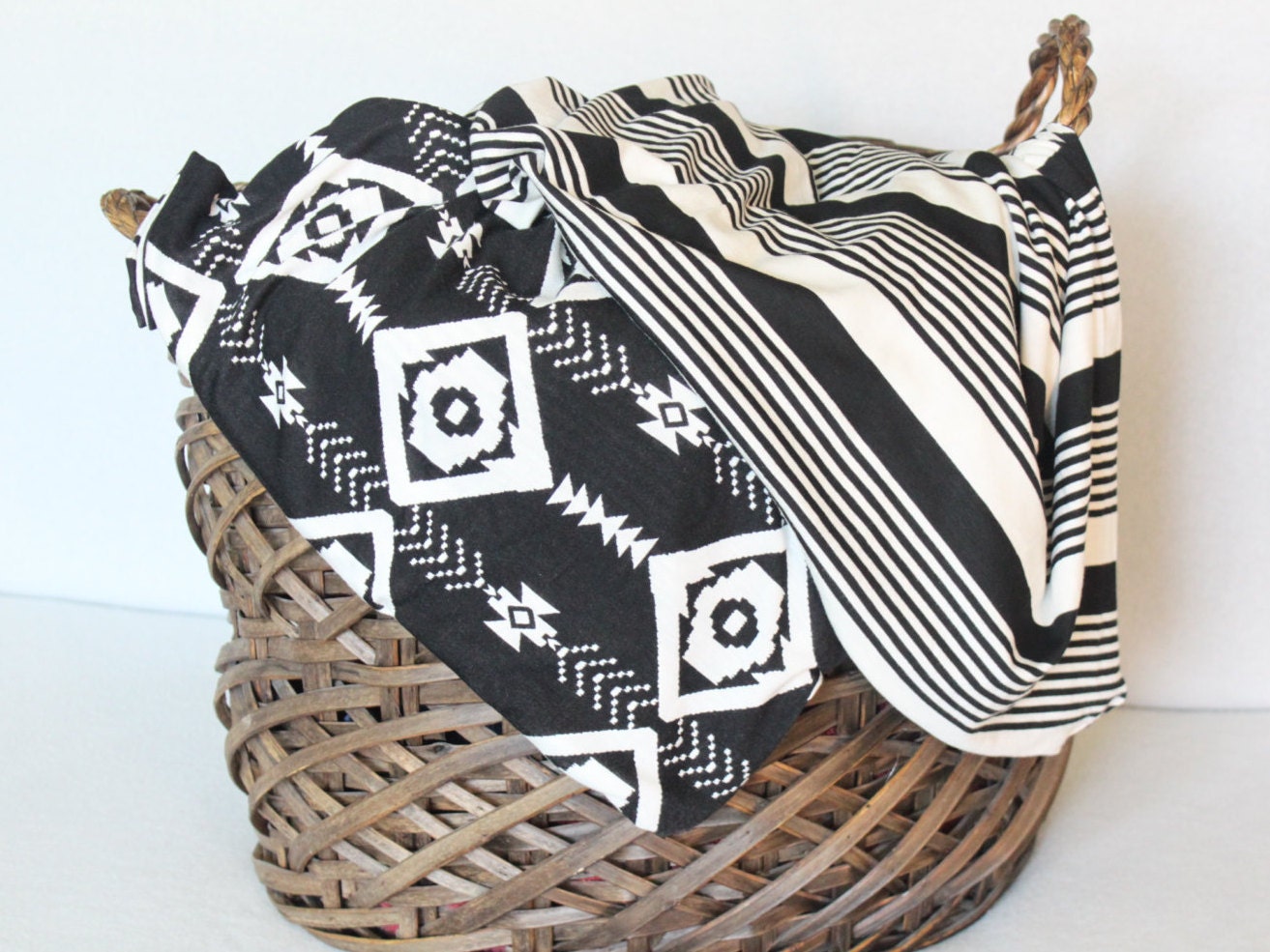 Black and White Baby Aztec Baby Tribal Baby Jersey Knit