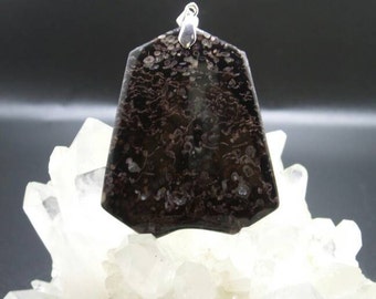 Plum Blossom Jasper Shield Pendant.