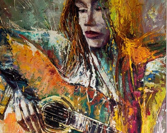 Modern figurative texture painting Original oil painting on canvas by Luis Angeles