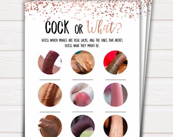 Cock or What Rose Gold Bachelorette Party Game, Crude Party Games, Bachelorette Dirty Game, Fun Bachelorette Hen Party Games, Willy Game,