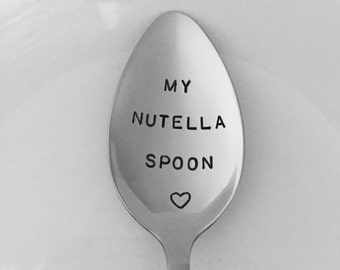 My Nutella Spoon-Hand Stamped Spoon-Valentines-Birthday Gift-Nutella Lover-Best Selling Item-Gift Under 20-Customized Spoon