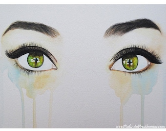 Seeing Into The Soul - Sensitive - Eye Art - ART PRINT - 8 x 10 - By Mixed Media Artist Malinda Prudhomme