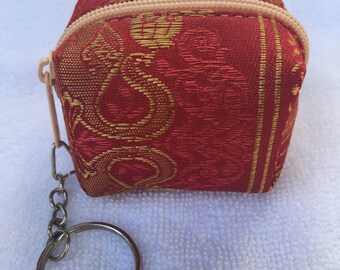 Small coin purse, coin pouch, earphone case with zip