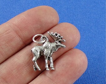 Moose Charm - Silver Plated Moose Charm for Necklace or Bracelet