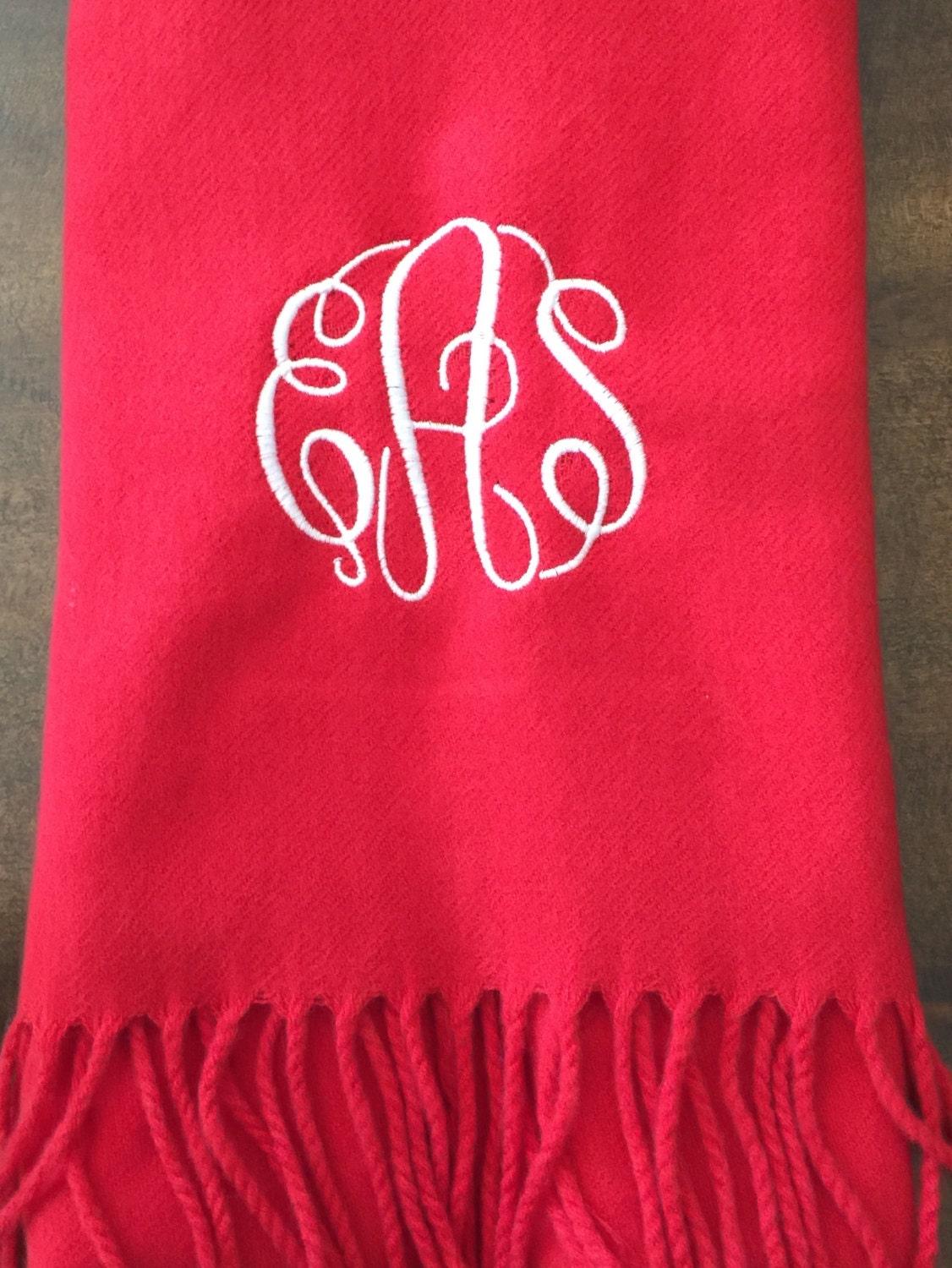 Personalized Scarf Monogrammed Scarf Cashmere Feel Scarf