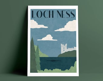 Loch Ness Travel Poster A4 Art Print