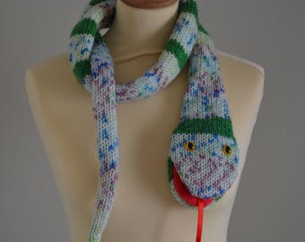Knit Snake Scarf Animal Scarf