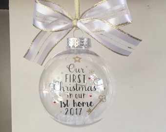 Our First Christmas in our 1st home 2018 Bauble, 1st Home Gift, New Home Gift, Christmas Bauble