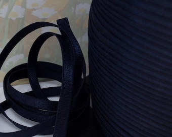 5yds Elastic Shiny Satin Dark Blue 1/4 inch - 6mm diy Headband Underwear Elastic lingerie Bra Making Supplies Sateen Elastic