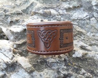 Celtic leather bracelet