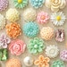 Soft Pastel Flower Thumb Tacks, Mixed Pastel Color Floral Push Pin Set, Pretty Bulletin Board Tack, Mixed Length Pushpin, Rose Thumbtacks
