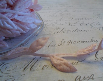 Soft Pink Ribbon of Leaves and Trailing Vine Trim