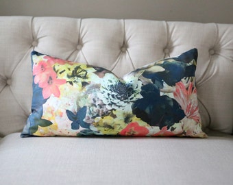 Radiant Floral lumbar designer pillow covers - Made to Order