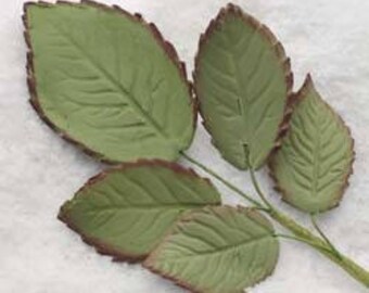 Set of 3 Rose Leaf Fillers - Green Gumpaste