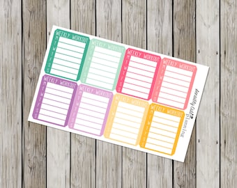 Weekly Workout Planner Stickers for Erin Condren Life Planner (ECLP)