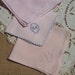 3 Pink Handkerchiefs French Hankies Cotton and linen made Monogram Butterfly Pocket Squares #sophieladydeparis