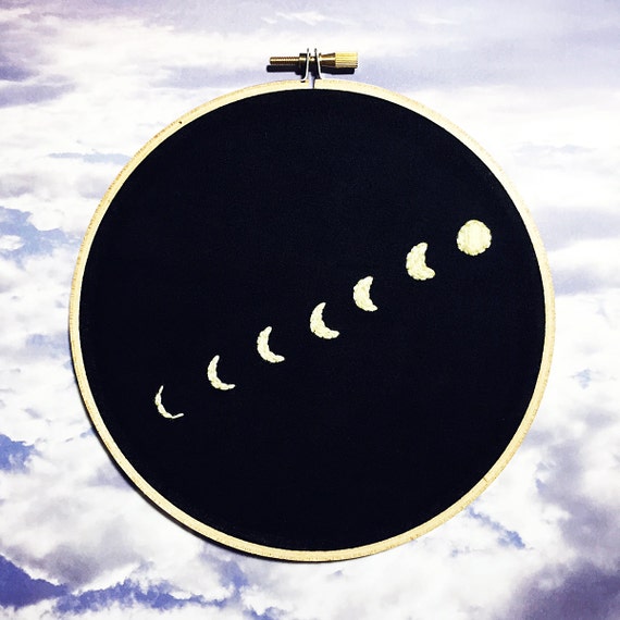 Download Moon Phases Hand Embroidery Hoop Moon Astronomy Universe Art