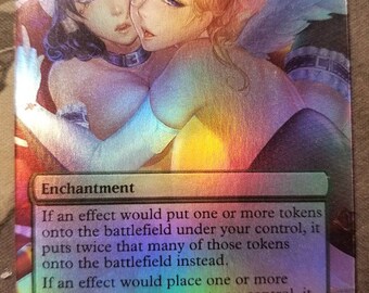 Foil Doubling Season full art casual play card for mtg with new card back