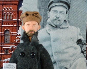 Anton Chekov Doll Miniature Russian Author and Writer Art Collectible