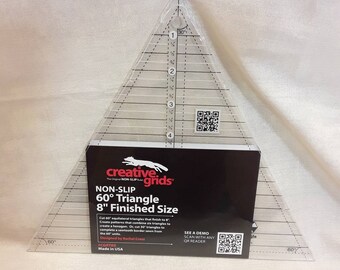 Quilt Ruler 60 Degree Triangle 8 Inch Finished Size by Creative Grids. Create Patterns That Combine 6 Triangles To Create Hexagon